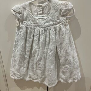 Marks and Spencer White Textured Baby Dress 12-18m